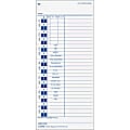 TOPS One-Side Weekly Time Cards - 4" x 9" Sheet Size - White Sheet(s) - Blue Print Color - 100 / Pack