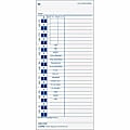TOPS One-Side Weekly Time Cards - 4" x 9" Sheet Size - White Sheet(s) - Blue Print Color - 100 / Pack 1 thumbnail image