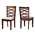 Baxton Studio Lanier Dining Chairs, Gray/Walnut Brown, Set Of 2 Dining Chairs