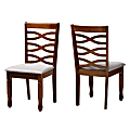 Baxton Studio Lanier Dining Chairs, Gray/Walnut Brown, Set Of 2 Dining Chairs 1 thumbnail image