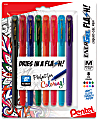 EnerGel™ Flash Liquid Gel Stick Pens, Medium Point, 0.7 mm, Assorted Colors, Pack Of 8