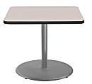 National Public Seating Square Café Table, Round Base, 30"H x 36"W x 36"D, Gray Nebula/Gray