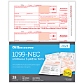 Office Depot® Brand 1099-NEC Continuous Tax Forms, 3-Up, 5-Part, 9" x 11", Pack Of 25 Form Sets 1 thumbnail image