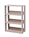 IRIS Mado 35"H 3-Tier Wide Open Shelving Unit, Light Brown