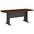 Bush Business Furniture 79"W x 34"D Racetrack Oval Conference Table, Mahogany/Graphite Gray, Standard Delivery