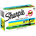 Sharpie® Accent Retractable Highlighter, Micro Chisel Point, Fluorescent Green, Box Of 12