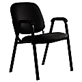 Office-Stor PLUS Stacking Guest Chair With Arms, 33 1/4"H x 22 1/2"W x 24 1/4"D, Black Maze 1 thumbnail image