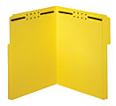 Office Depot® Brand Color Fastener File Folders, 8 1/2" x 11", Letter, Yellow, Box of 50