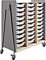 Safco® Whiffle Triple-Column 30-Drawer Rolling Storage Cart, 48"H x 43-1/4"W x 19-3/4"D, Gray