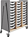 Safco® Whiffle Triple-Column 30-Drawer Rolling Storage Cart, 48"H x 43-1/4"W x 19-3/4"D, Gray 1 thumbnail image