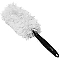Genuine Joe Microfiber Handheld Duster - 8.63" Handle Length - 17.8" Overall Length - White, Black - 1 Each 1 thumbnail image