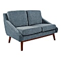 Office Star™ Davenport Mid-Century Loveseat, Navy/Coffee 1 thumbnail image