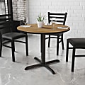 Flash Furniture Round Laminate Table Top With Table Height Base, 31-3/16”H x 36”W x 36”D, Walnut 1 thumbnail image