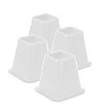Honey-Can-Do Plastic Bed Risers, 6"H x 6 1/2"W x 6 1/2"D, Off-White, Pack Of 4 1 thumbnail image