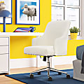 Serta® Leighton Mid-Back Office Chair, Ivory/Chrome