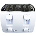 Brentwood TS-265 Cool Touch 4 Slice Toaster, White - 1300 W - Toast, Browning - White, Silver