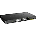 D-Link 28-Port 10-Gigabit Smart Managed PoE Switch - 28 Ports - Manageable - 3 Layer Supported - Modular - 39.10 W Power Consumption - 370 W PoE Budget - Twisted Pair, Optical Fiber - PoE Ports - Rack-mountable - Lifetime Limited Warranty