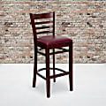 Flash Furniture Wooden/Vinyl Restaurant Barstool With Ladder Back, Burgundy/Mahogany 1 thumbnail image