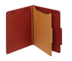 Office Depot® Brand Pressboard Classification Folders With Fasteners, 1 Divider, Letter Size (8-1/2" x 11"), 2" Expansion, Red, Box Of 10 1 thumbnail image