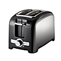 Oster 2-Slice Extra-Wide Slot Toaster, Black/Brushed Silver 1 thumbnail image