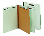 Office Depot® Brand Classification Folders, 1 Divider, Letter Size (8-1/2" x 11"), 1-3/4" Expansion, 100% Recycled, Light Green, Box Of 10