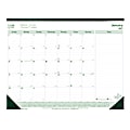 Brownline® EcoLogix Monthly Desk Pad Calendar, 22" x 17", FSC Certified, 100% Recycled, White/Green, January-December 2017