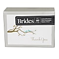 BRIDES® Thank You Cards With Envelopes, 5" x 3 1/2", Love Birds, Ivory, Pack Of 40