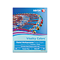Xerox® Vitality Colors™ Pastel Plus Multi-Use Printer Paper, Letter Size (8 1/2" x 11"), 24 Lb, 30% Recycled, Blue, Ream Of 500 Sheets