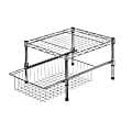 Honey Can Do Steel Stacking Cabinet Organizer, 11"H x 17-3/4"W x 14-3/4"D, Chrome