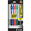 Pilot G2 Retractable Gel Pens, Ultra Fine Point, 0.38 mm, Black, Assorted Barrels, Assorted Ink Colors, Pack Of 4