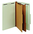 Office Depot® Brand Pressboard Classification Folders With Fasteners, Legal Size (8-1/2" x 14"), 2-1/2" Expansion, 100% Recycled, Light Green, Box Of 10