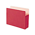Smead® Color File Pockets, Letter Size, 5 1/4" Expansion, 9 1/2" x 11 3/4", Red