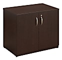 Bush Business Furniture Easy Office Storage Cabinet with Doors and Shelves, 36"W, Mocha Cherry, Standard Delivery