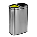 Alpine Stainless Steel Trash Can, 10.5 Gallon, Dual Compartment, Stainless Steel
