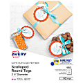 Avery® Printable Textured Scallop Round Tags, 2 1/2" diameter, White, Pack of 90 1 thumbnail image