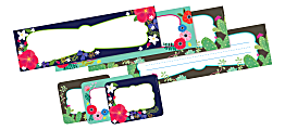 Barker Creek Name Tag & Name Plate Set, Petals & Prickles