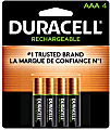 Duracell Rechargeable AAA Batteries, Pack Of 4