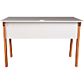 Lorell™ Mid-Century Modern Office Desk, 71"W, Natural/White