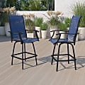 Flash Furniture Valerie Patio Bar Stools, Navy, Set Of 2 Stools 1 thumbnail image