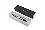 PARKER IM Ballpoint Pen, Grey Lacquer with Gold Trims, Medium Point, Blue Ink Refill, Gift Box 1 thumbnail image