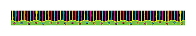 Barker Creek Straight-Edge Borders, 3" x 35", Neon Stripe, Pack Of 12 1 thumbnail image