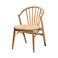 bali & pari Kobe Wood And Rattan Dining Accent Chair, Natural Brown