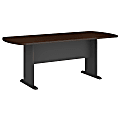 Bush Business Furniture 79"W x 34"D Racetrack Oval Conference Table, Mocha Cherry/Graphite Gray, Premium Installation