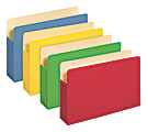Office Depot® Brand Color File Pockets, 3 1/2" Expansion, 8 1/2" x 14", Legal Size, Assorted Colors, Pack Of 5
