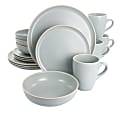 Gibson Elite Serenade 16-Piece Round Stoneware Dinnerware Set, Light Gray 1 thumbnail image