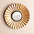 Southern Enterprises Kalera Circular Decorative Mirror, 27 1/2"H x 27 1/2"W x 3 1/4"D, Black/Gold