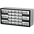 Akro-Mils Plastic 26-Drawer Stackable Cabinet, 20" x 6 3/8" x 10 11/32", Black/Gray