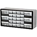 Akro Mils Plastic 24 Drawer Storage Cabinet 15 1216 x 20 x 6 616 BlackClear  - Office Depot