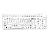 Man & Machine Low Profile Premium Waterproof Disinfectable Keyboard - Cable Connectivity - USB Interface - English, French - Computer - PC, Mac - Industrial Silicon Rubber Keyswitch - White