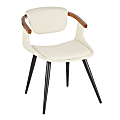 LumiSource Oracle Accent Chair, Cream/Walnut/Black